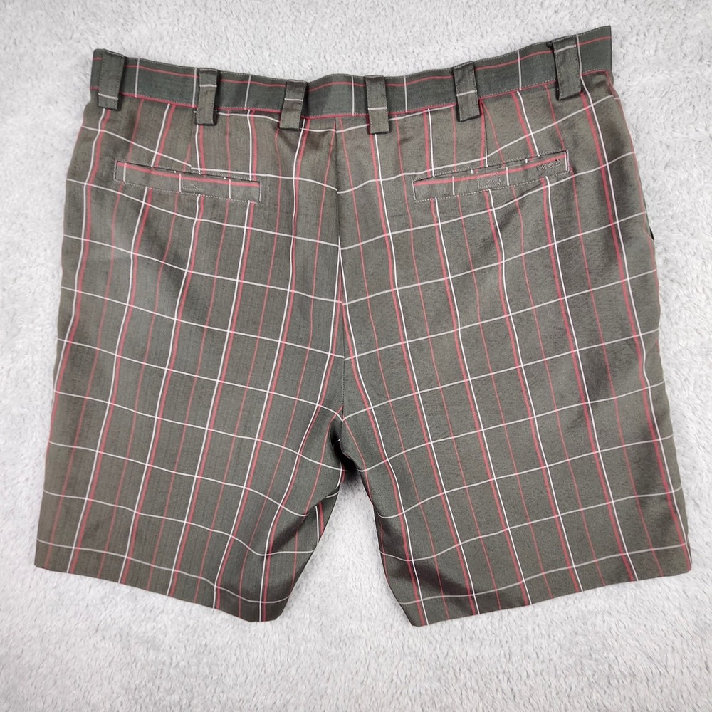 IZOD XFG Shorts Mens 40 Green Plaid Golf Performance Flat Front Bermuda Chinos‎ - Picture 5 of 11